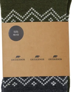 Gridarmor Heritage Merino Socks Green/Grey/White