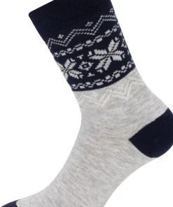 Gridarmor Heritage Merino Socks Lt. Grey/Dk Navy/White