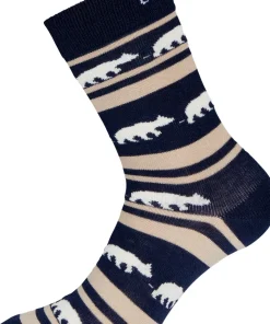Gridarmor Striped Bear Merino Socks Navy Blazer