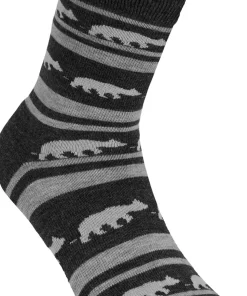 Gridarmor Striped Bear Merino Socks Dark Grey Melange
