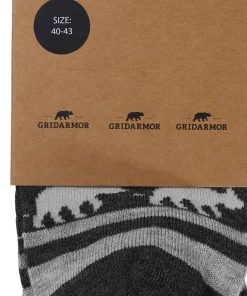 Gridarmor Striped Bear Merino Socks Dark Grey Melange