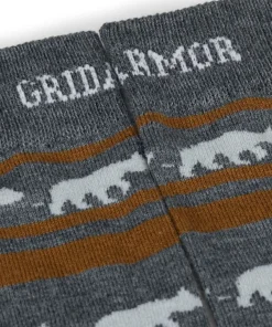 Gridarmor Striped Bear Merino Socks Grey/Beige/White