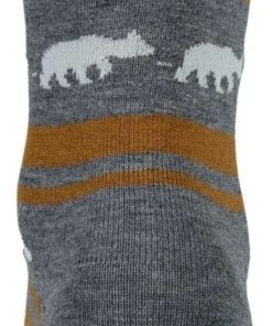 Gridarmor Striped Bear Merino Socks Grey/Beige/White