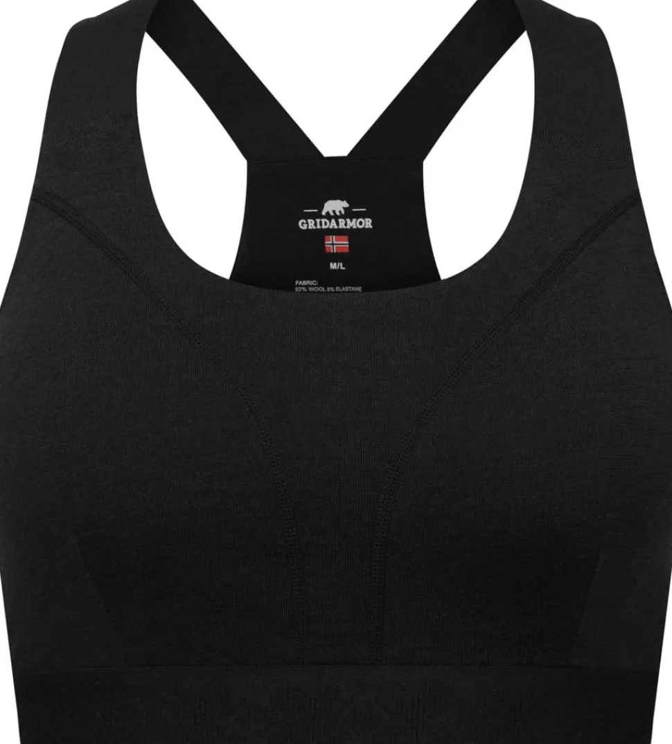 Gridarmor Women's Merino Wool Soft Bra Black Beauty