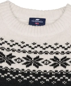 Gridarmor Women’s Snøkrystall Round Neck Ullgenser Black/White