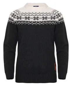 Gridarmor Women’s Snøkrystall Round Neck Ullgenser Black/White