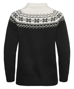 Gridarmor Women’s Snøkrystall Round Neck Ullgenser Black/White
