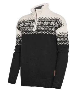 Gridarmor Women's Snøkrystall Half Zip Ullgenser Black/White