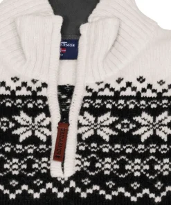 Gridarmor Women's Snøkrystall Half Zip Ullgenser Black/White