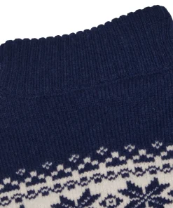 Gridarmor Women's Snøkrystall Half Zip Ullgenser White/Dark Navy