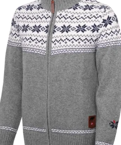 Gridarmor Women's Snøstjerne Full Zip Ullgenser Mid Grey Melange