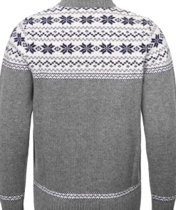Gridarmor Women's Snøstjerne Full Zip Ullgenser Mid Grey Melange
