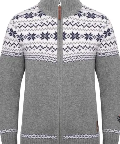 Gridarmor Women's Snøstjerne Full Zip Ullgenser Mid Grey Melange