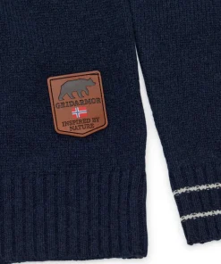 Gridarmor Women's Snøstjerne Half Zip Ullgenser Navy Blazer