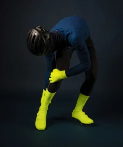 Gripgrab Flandrien Waterproof Knitted Road Shoe Covers Yellow Hi-Vis