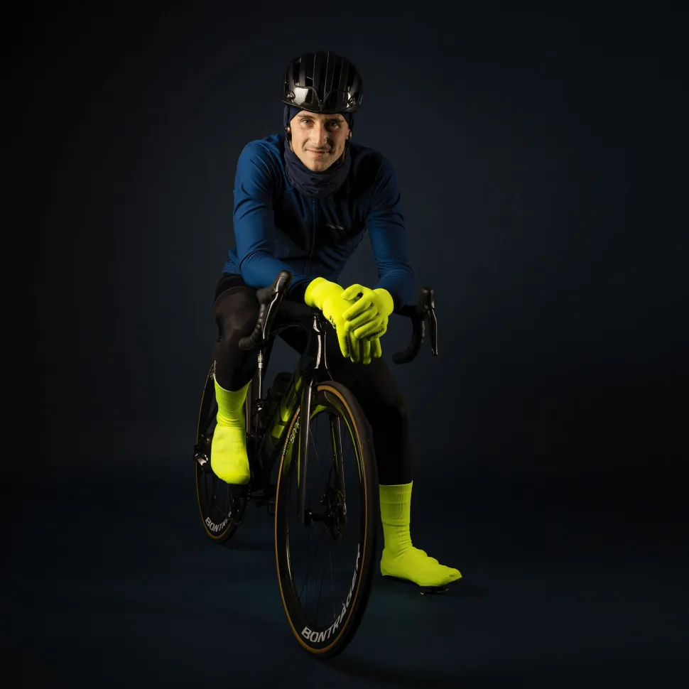 Gripgrab Flandrien Waterproof Knitted Road Shoe Covers Yellow Hi-Vis