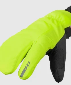 Gripgrab Nordic 2 Windproof Deep Winter Lobster Gloves Yellow Hi-Vis