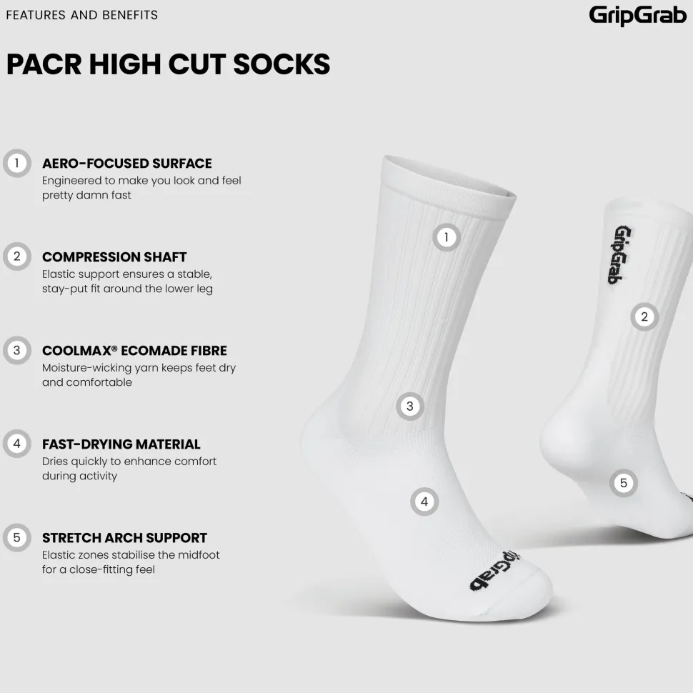 Gripgrab PACR High Cut Socks White