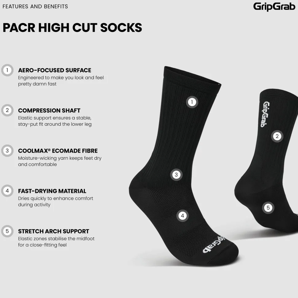 Gripgrab PACR High Cut Socks Black