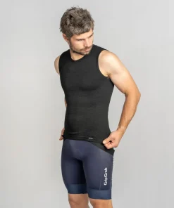 Gripgrab Unisex PACR Spring-Autumn Seamless Sleeveless Base Layer Black