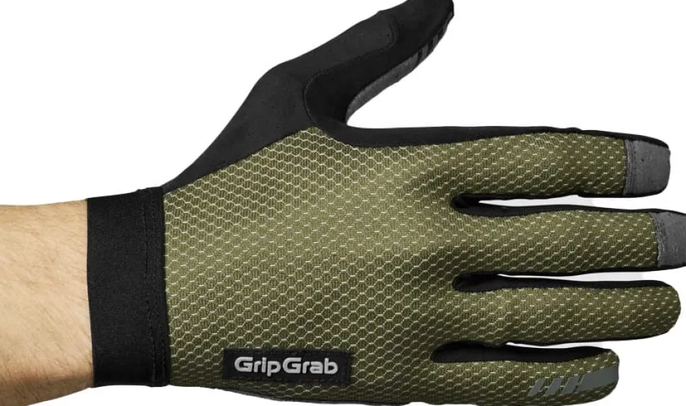 Gripgrab Vertical 2 Insidegrip™ Full Finger Summer Gloves Olive Green