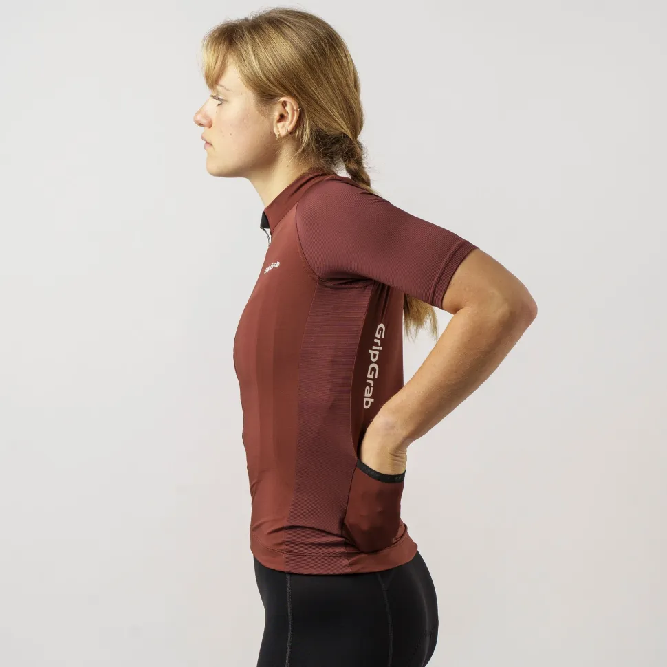 Gripgrab Women's Ride Short Sleeve Jersey Dark Red