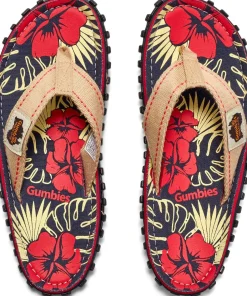 Gumbies Unisex Islander Denim Hibiscus