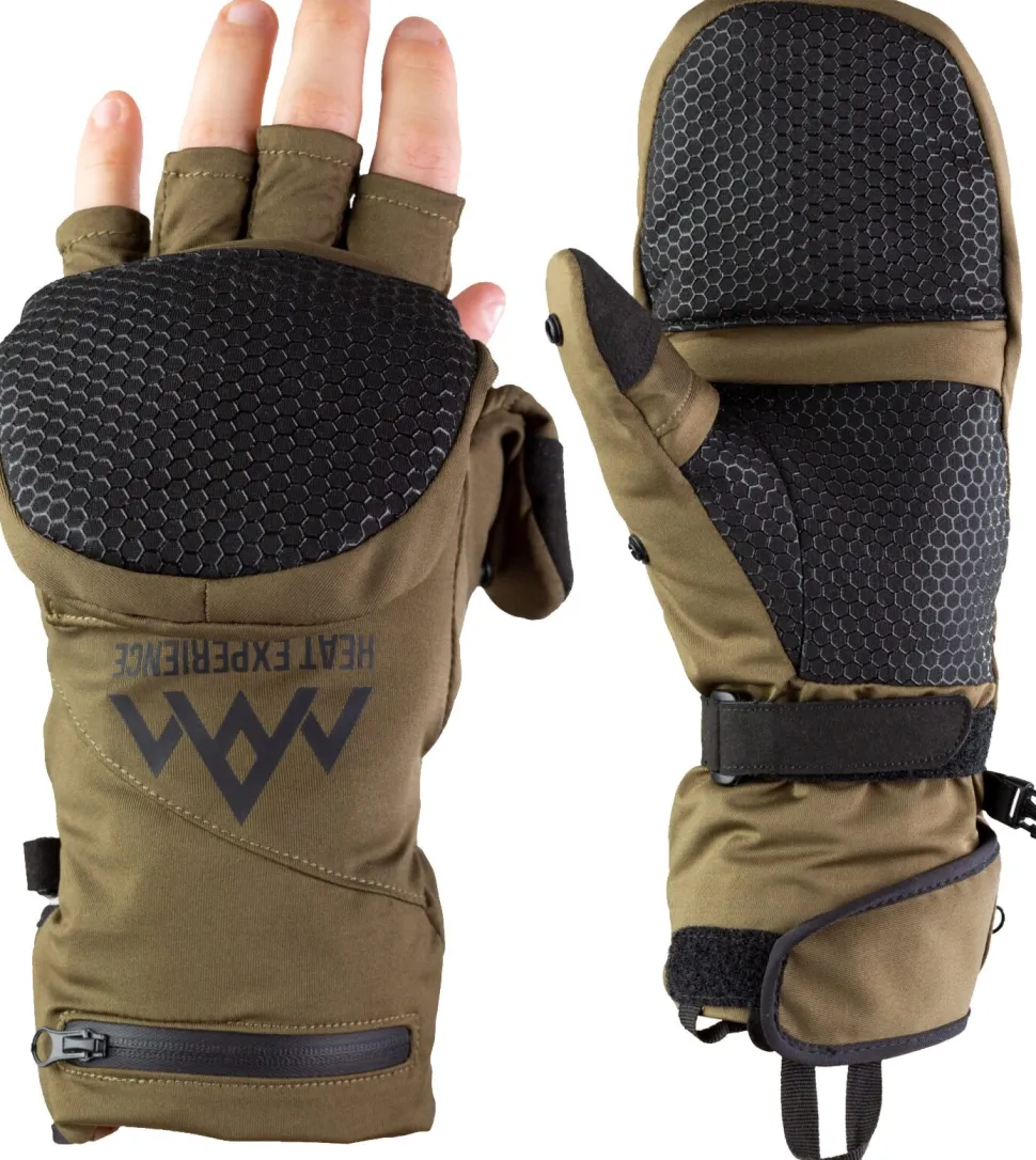 Heat Experience Heated Hunt Pullover Mittens Green/Black
