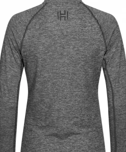 Hellner Women's Nunis Halfzip Long Sleeve Tee Black Beauty Melange