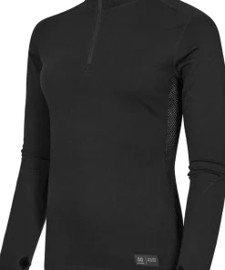 Hellner Women's Wool Tech Base Layer Long Sleeve Black Beauty