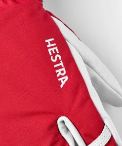 Hestra Army Leather Heli Ski 3-Finger Red