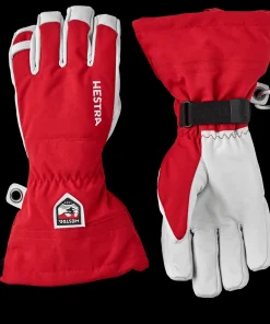 Hestra Army Leather Heli Ski 5-finger Red