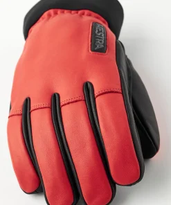 Hestra Army Leather Wool Terry 5-Finger Flame Red