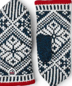 Hestra Nordic Wool Mitt Middle Blue/White