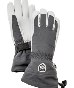 Hestra Women's Heli Ski 5 Finger Grey/Off White