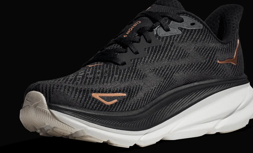 Hoka Women's Clifton 9 Black/Rose Gold