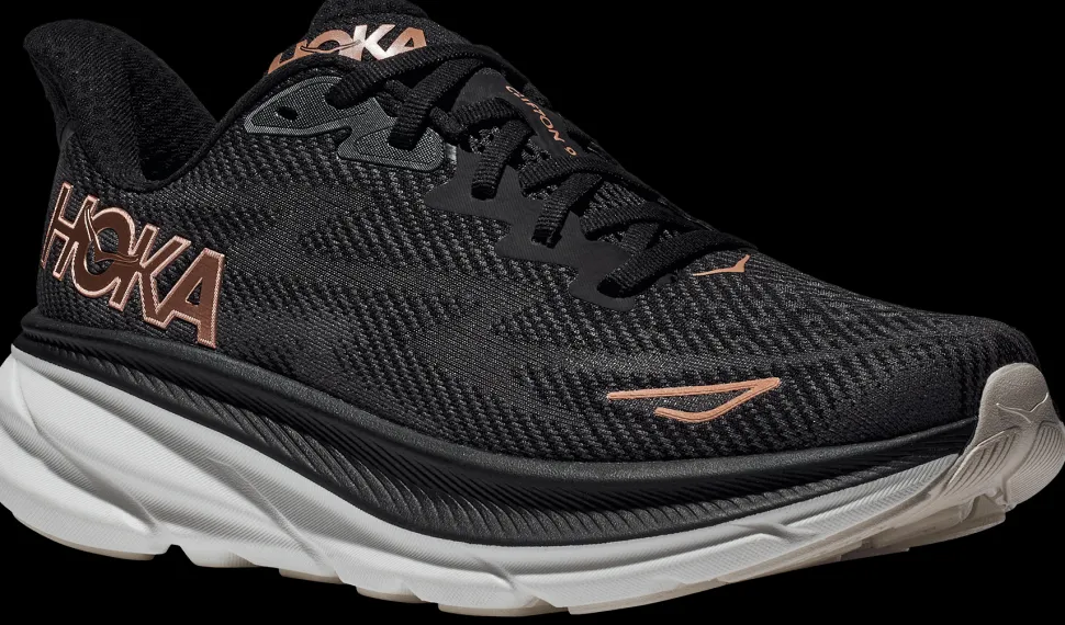 Hoka Women's Clifton 9 Black/Rose Gold