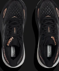 Hoka Women's Clifton 9 Black/Rose Gold