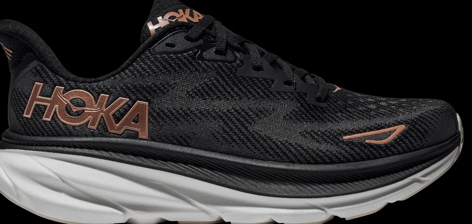 Hoka Women's Clifton 9 Black/Rose Gold