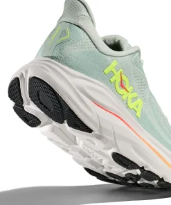 Hoka Women's Clifton 10 Sea Glass / Neon Flame
