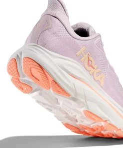 Hoka Women's Clifton 10 Wide Lilac Cream/Tangerine Glow
