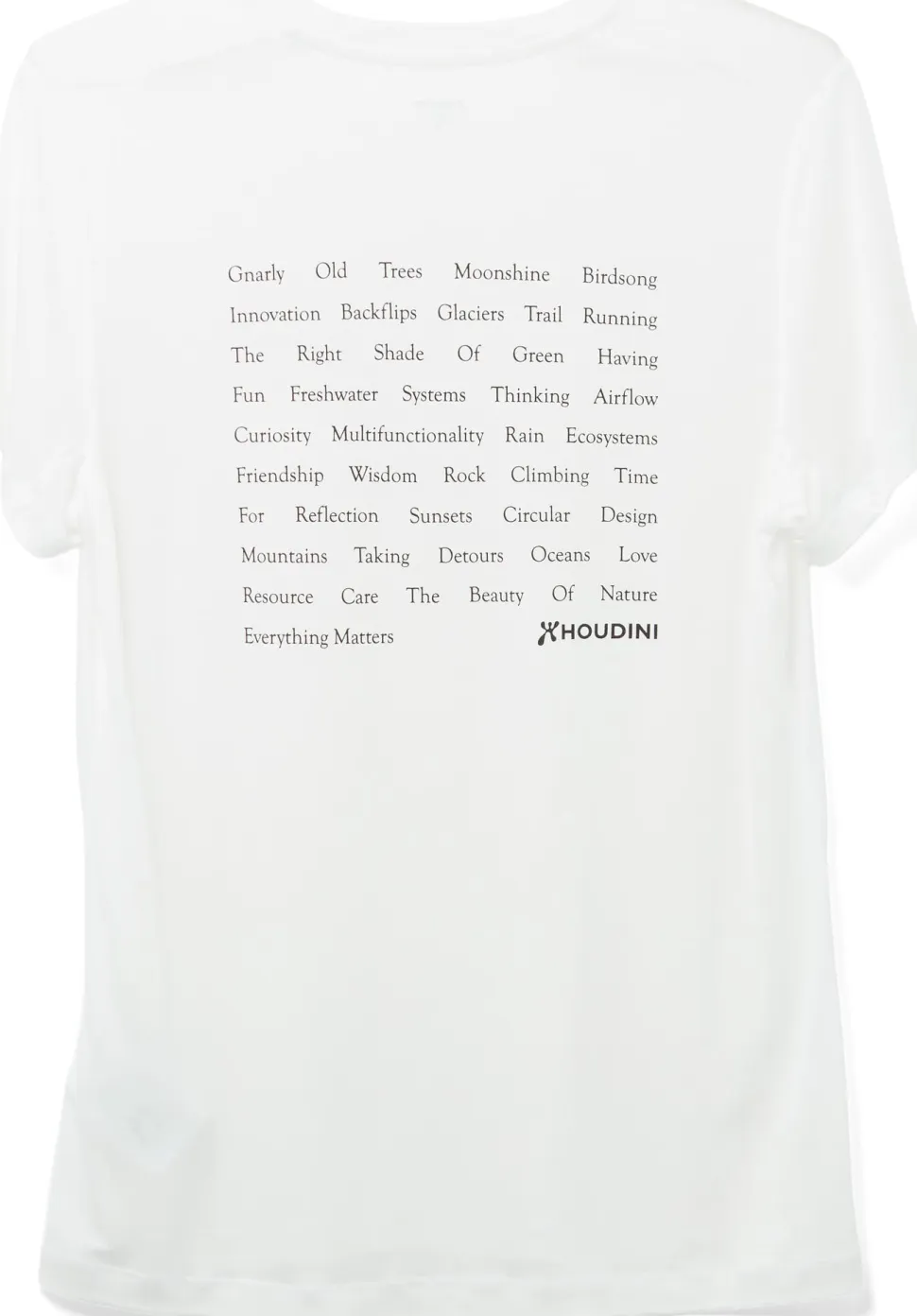 Houdini Women's Tree Message Tee Powderday White/Em Manifesto