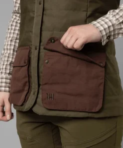 Härkila Women's Retrieve Waistcoat Dark Warm Olive/Burgundy