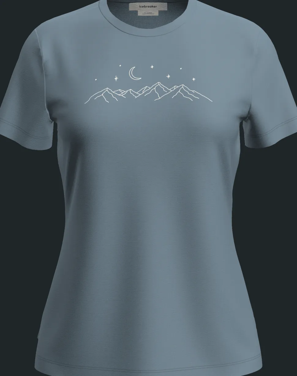 Icebreaker Women Merino 150 Tech Lite Ss Tee Sparkling Stars Flint Blue