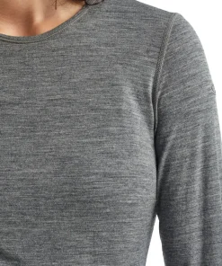 Icebreaker Women's 200 Oasis Long Sleeve Crewe Gritstone Heather