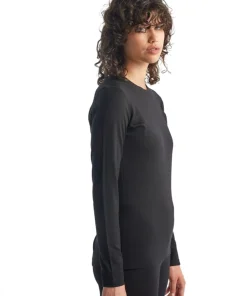 Icebreaker Women's 200 Oasis Long Sleeve Crewe Black