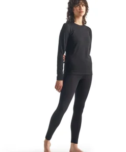 Icebreaker Women's 200 Oasis Long Sleeve Crewe Black