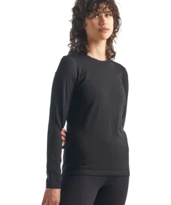 Icebreaker Women's 200 Oasis Long Sleeve Crewe Black