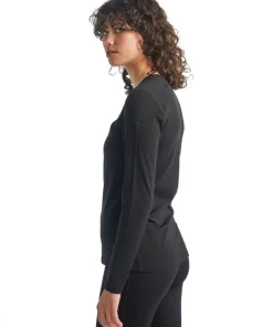 Icebreaker Women's 200 Oasis Long Sleeve Crewe Black