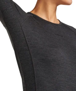 Icebreaker Women's Merino 260 ZoneKnit Long Sleeve Crewe Jet Hthr
